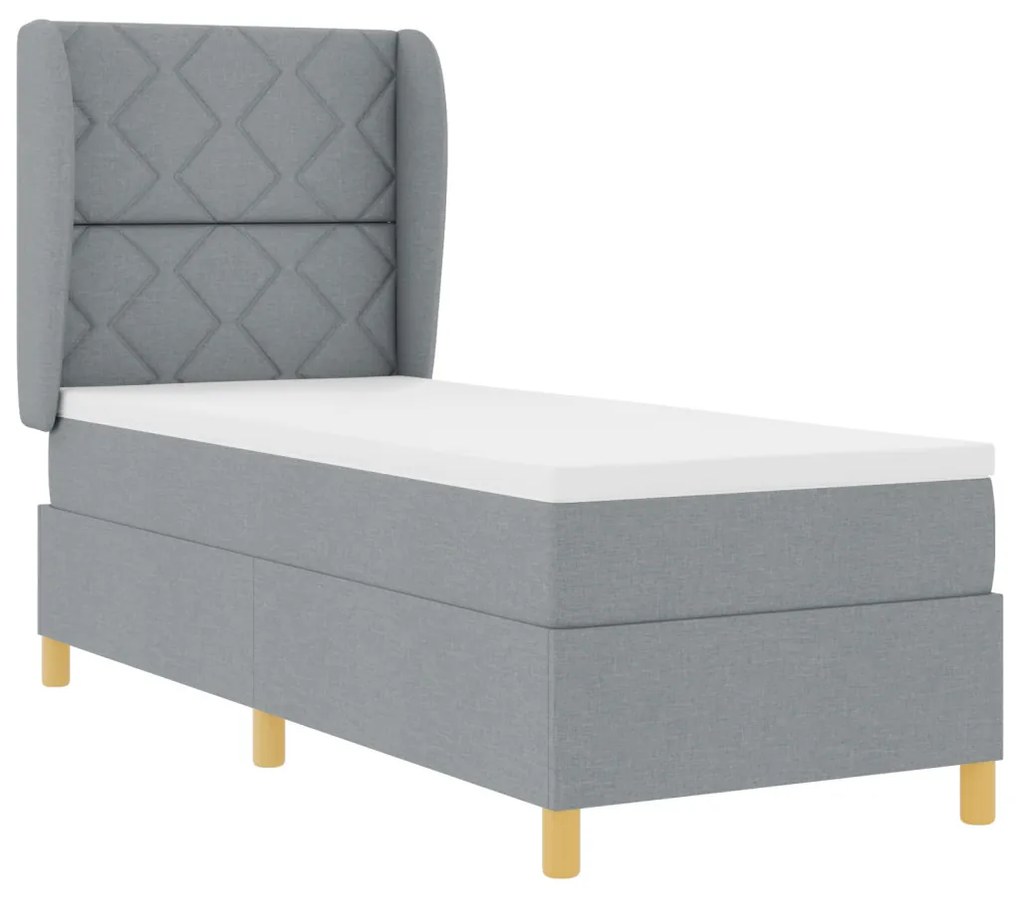Boxspring Ágy Matrac Hajnali Szürke 80x200 cm Szövet