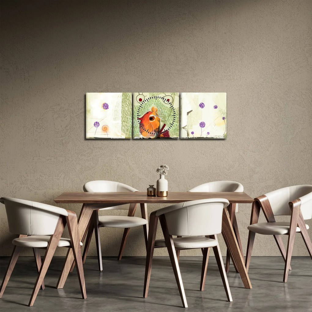 Kép - Egy madár lelke (órával) (90x30 cm)