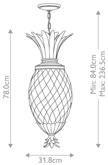 Hinkley HK-PLANT4-P-PZ - Csillár láncon PLANTATION 4xE14/40W/230V bronz