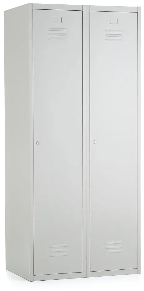 Fém szekrény, 80 x 50 x 180 cm, hengerzár, világosszürke - ral 7035