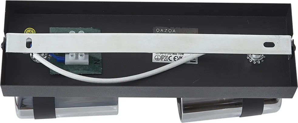 Fekete mennyezeti spotlámpa füstüveggel, 2-lámpás, forgatható és dönthető - Gianni