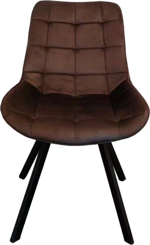 Étkezőszék, sötétbarna Velvet szövet/fekete, SAMIRA