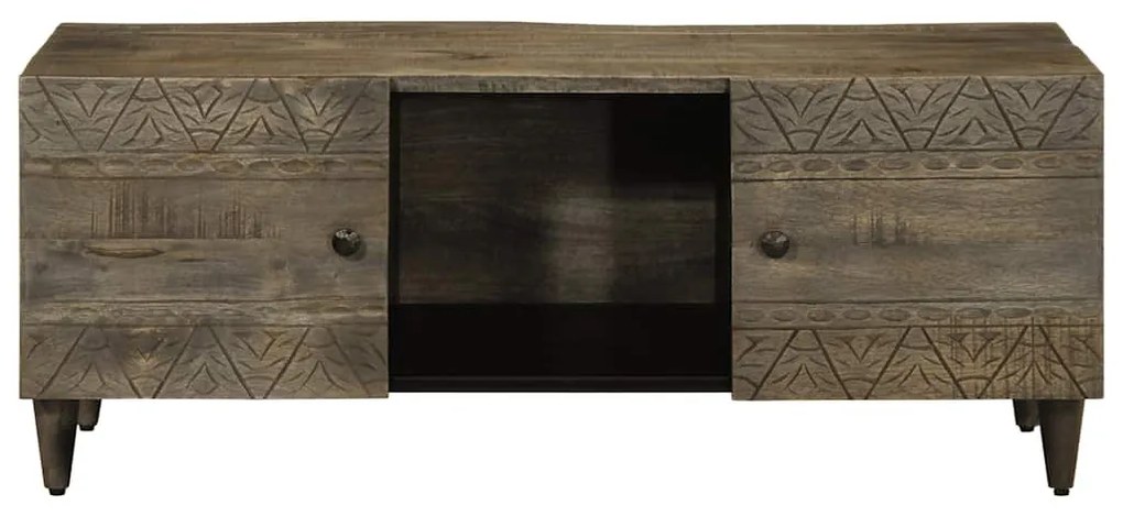 világosszürke tömör mangófa dohányzóasztal 100x54x40 cm
