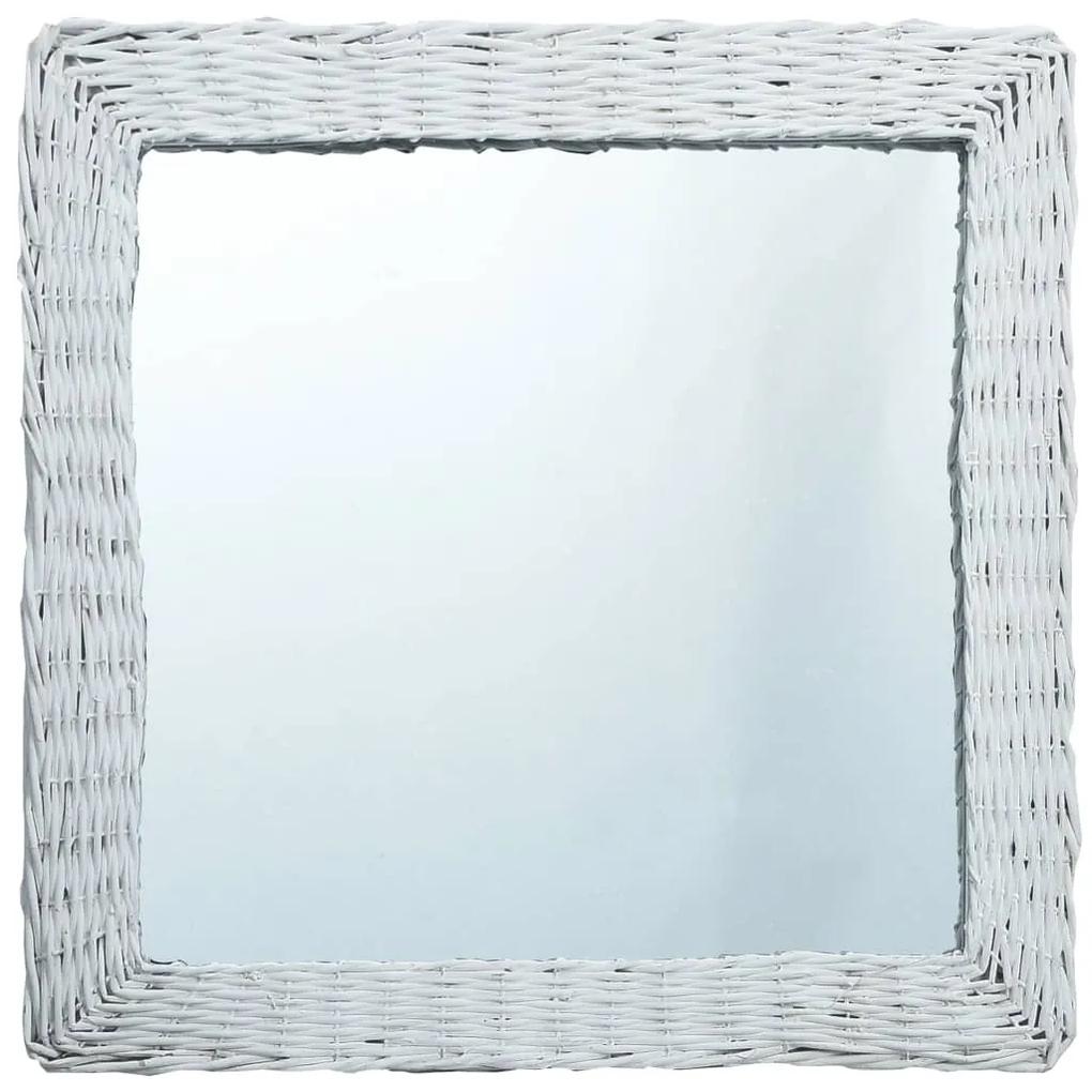 vidaXL fehér fonott vesszőkeretes tükör 60 x 60 cm