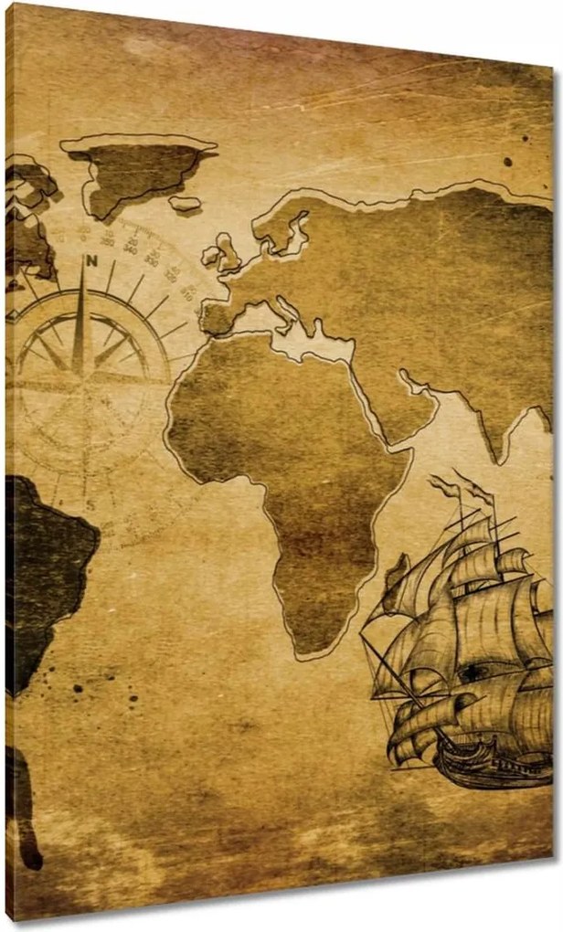 Vászonkép 70x100 Régi vintage térkép