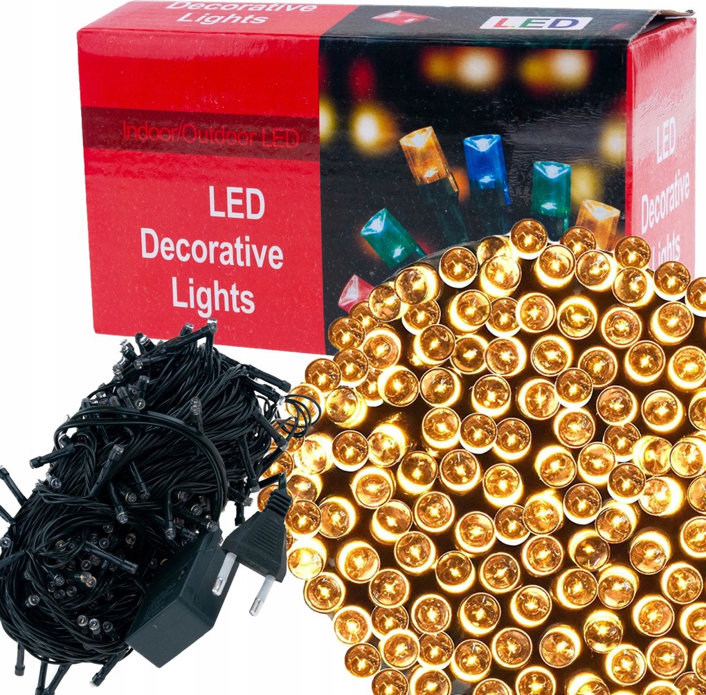 300 LED-es meleg fehér karácsonyfa fényfüzér beltérre, 8 világítási móddal