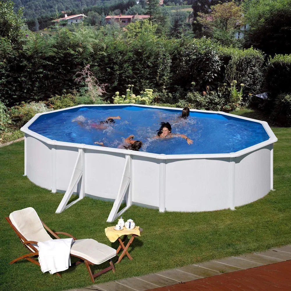 GRE WHITE 610 x 375 x 120 cm ovális merevfalú medence