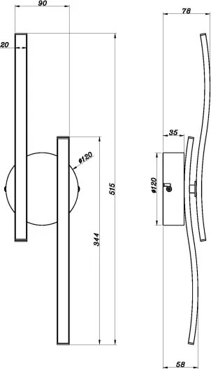 Globo 67178S - LED Felületre szerelhető csillár TYLER LED/12W/230V fekete