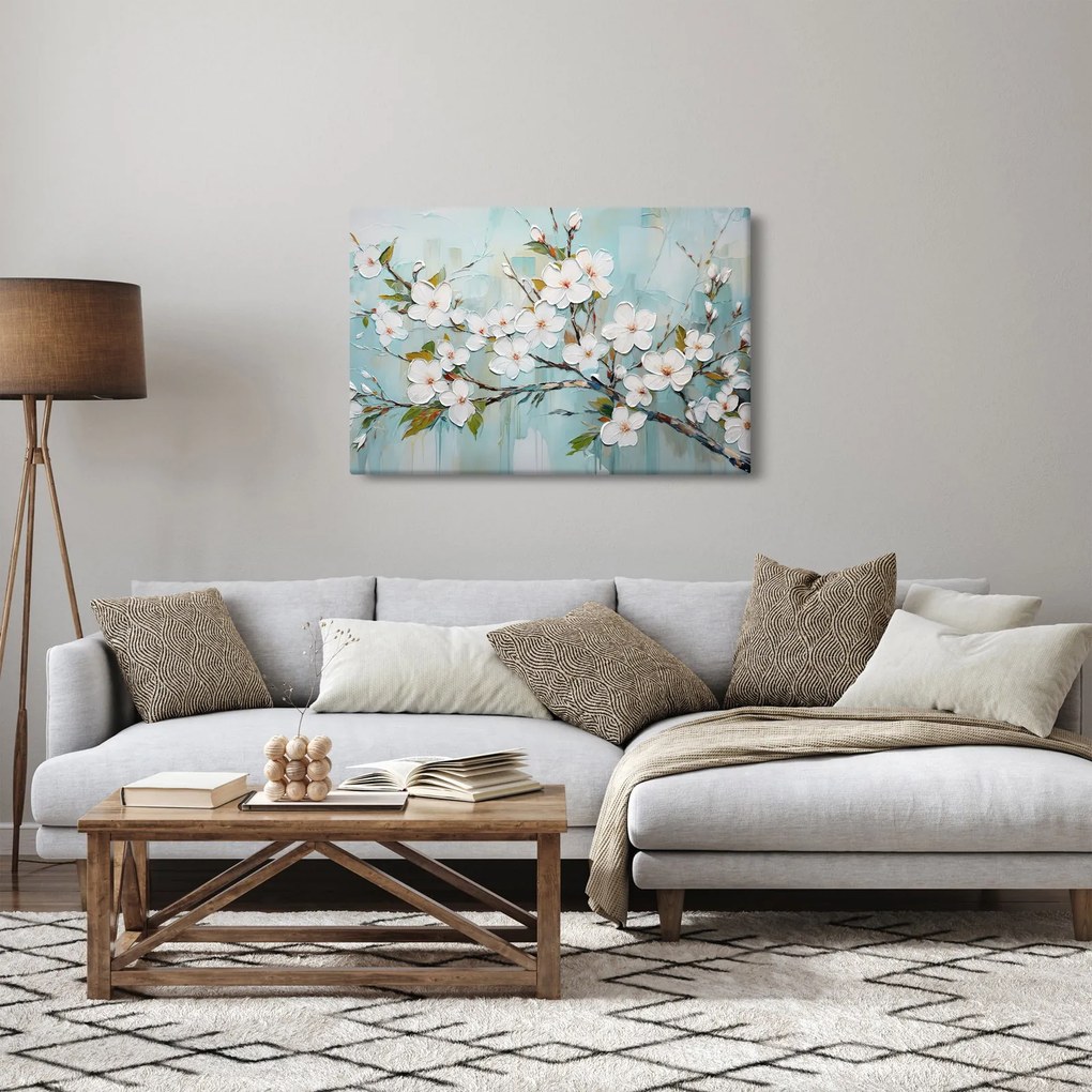Kép - Festés, virágzó faágak (90x60 cm)