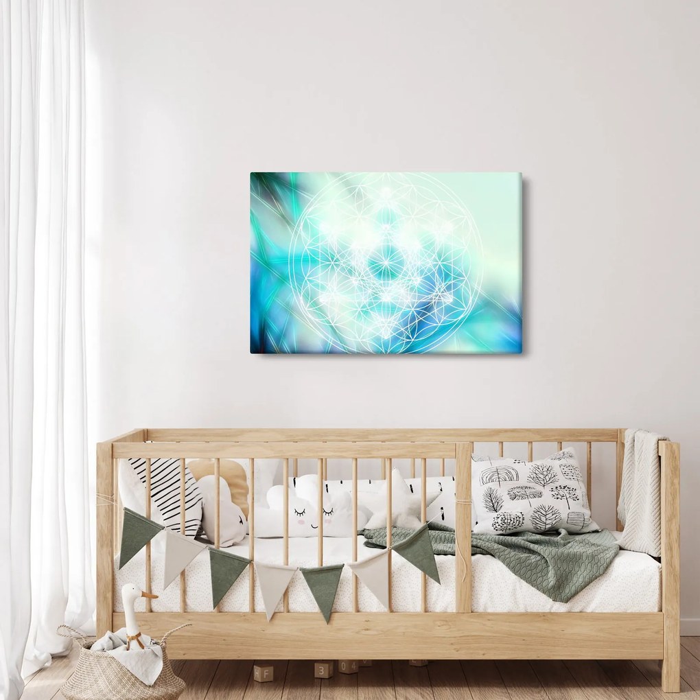 Kép - Merkaba türkiz háttérrel (90x60 cm)