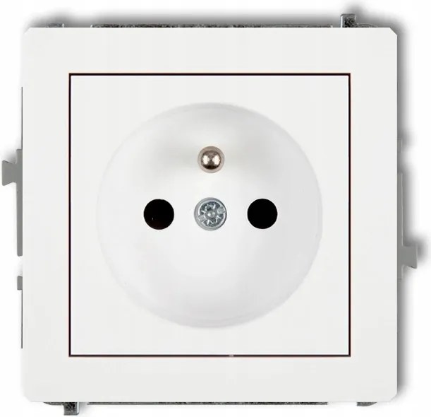 Elektromos fali aljzat földelt 2P+Z fehér matt Karlik