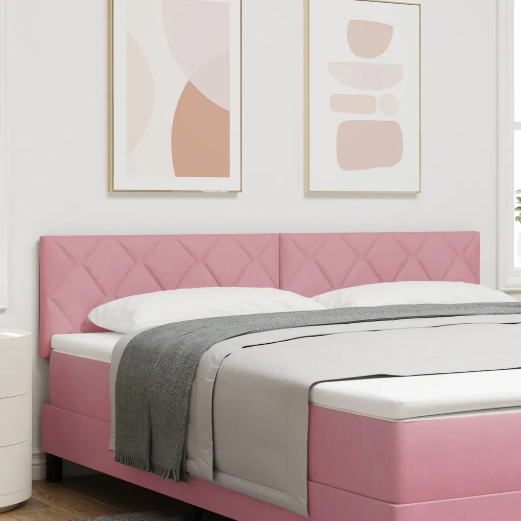 LED Fejtámla Gyémánt Mintázattal Rózsaszín 180 cm Bársony