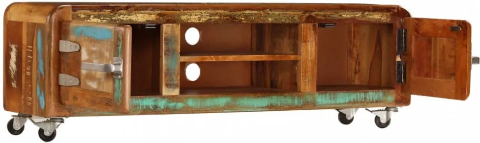 tömör újrahasznosított fa TV-szekrény 120 x 30 x 36 cm