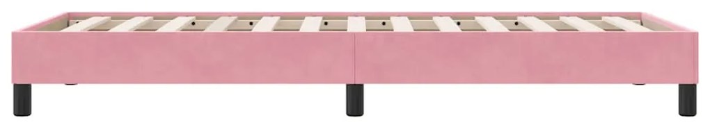 vidaXL rózsaszín bársony rugós ágy matrac nélkül 100x210 cm