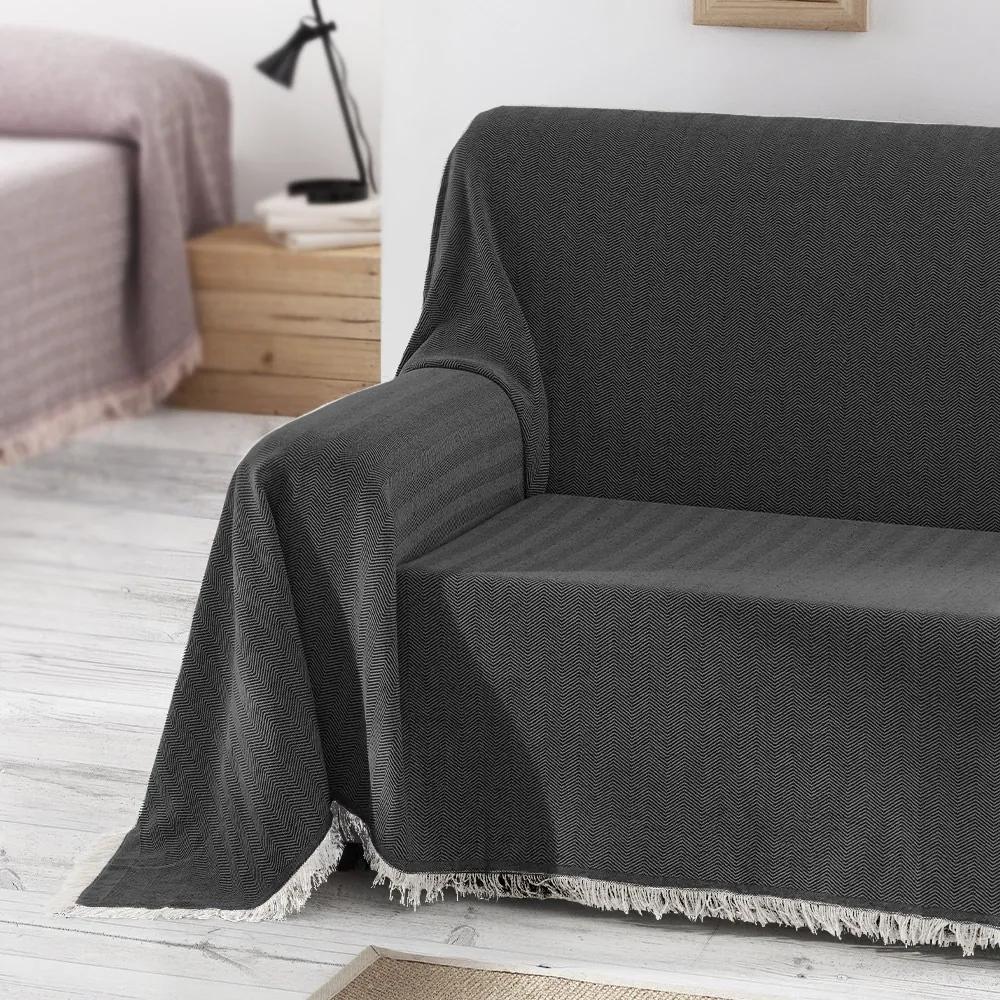 Aitana kanapévédő takaró, fekete 180x260 cm