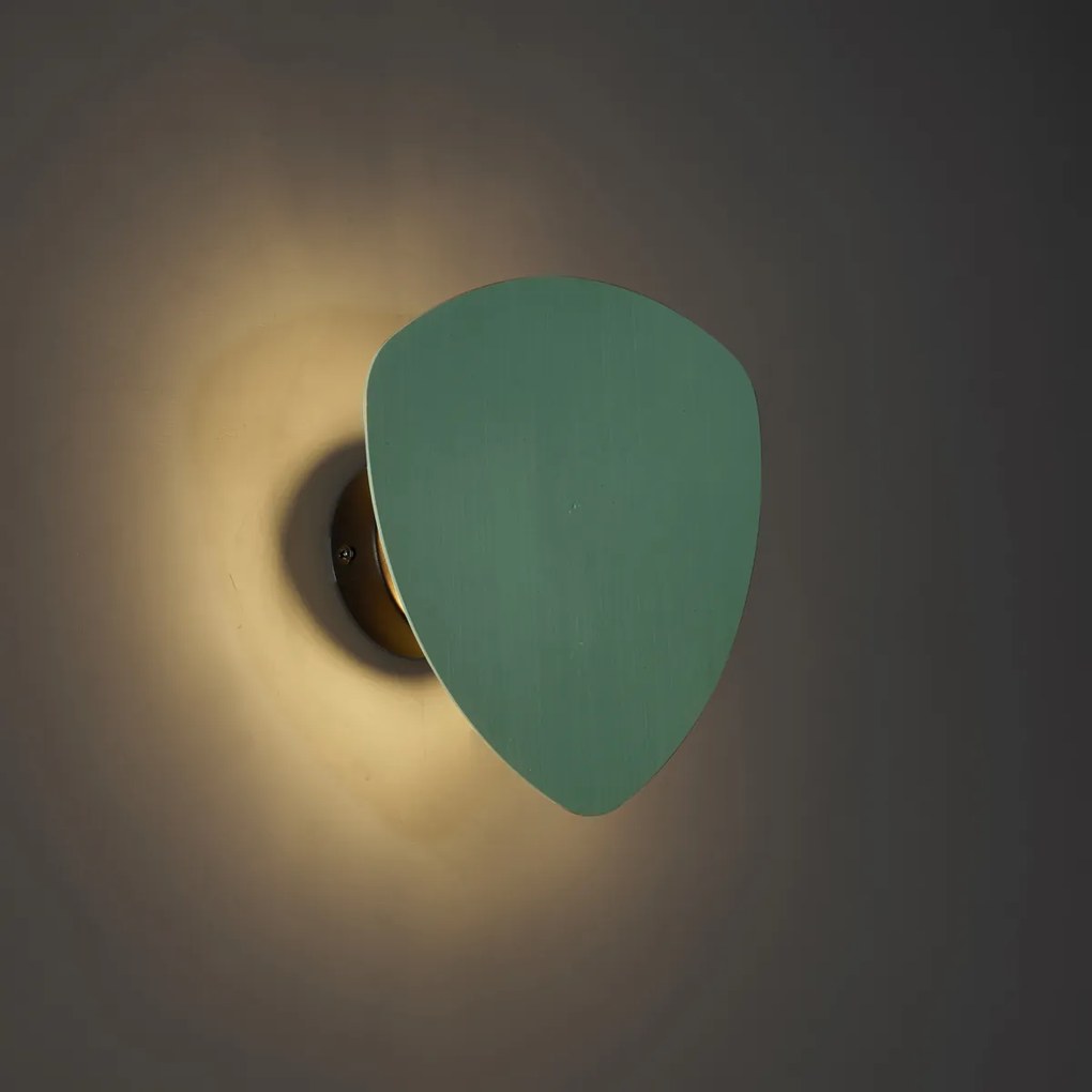 Design fali lámpa zöld organikus 20 cm 2-lámpás - Pulley