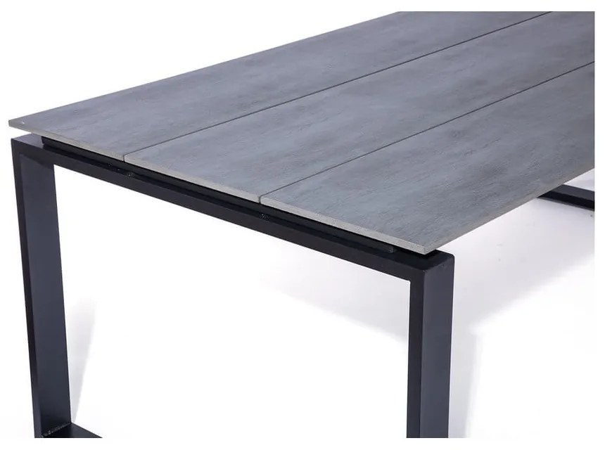 Joanna fekete 6 személyes kerti étkezőszett székekkel és Strong asztallal, 210 x 100 cm - Bonami Selection