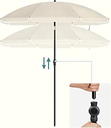 Napernyő 160 cm, Napvédelem UPF 50+, 30°-ban dönthető, talp nélkül, bézs&nbsp;