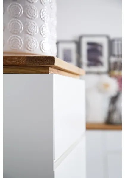 ARVI komód, fehér/tölgy