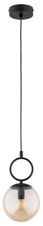 Csillár zsinóron SITRO 1xE14/10W/230V fekete/füstös bézs