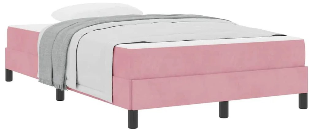 Boxspring ágy matraccal Rózsaszín 120 x 190 cm Bársony