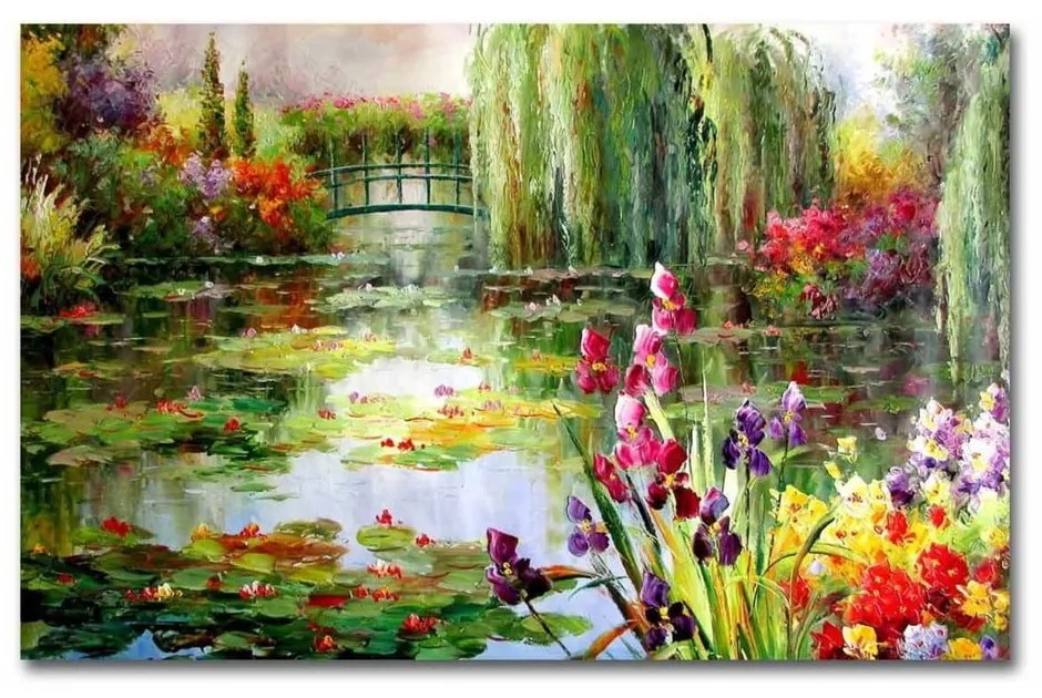 Impressionist Garden fali vászonkép, 70 x 45 cm