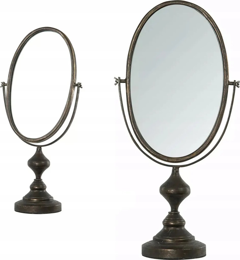 Álló Tükör Smink Fésülködőasztalhoz Arany Retro Nagy 66cm billenthető ovális