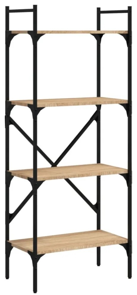 4 szintes sonoma tölgy szerelt fa könyvespolc 56x31,5x138,5 cm