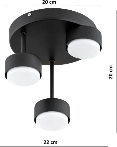 Brilagi - LED felületre szerelhető csillár MONO 3xGX53/30W/230V fekete