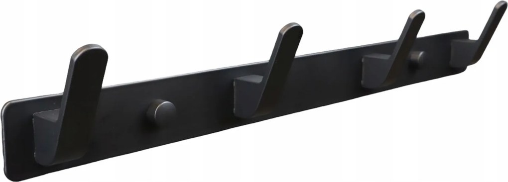 Konyhai fürdőszobai törölközőtartó 4 akasztóval Loft fekete