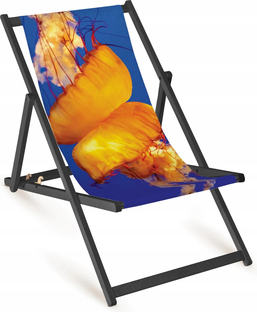 Nyaraló Kerti Napozóágy Medúza Mintás Fa Napozóágy Összecsukható Erős