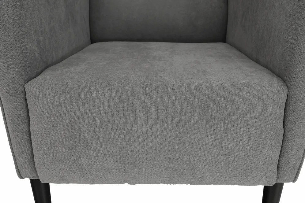 Kényelmes fotel, szürke/fekete, BREDLY