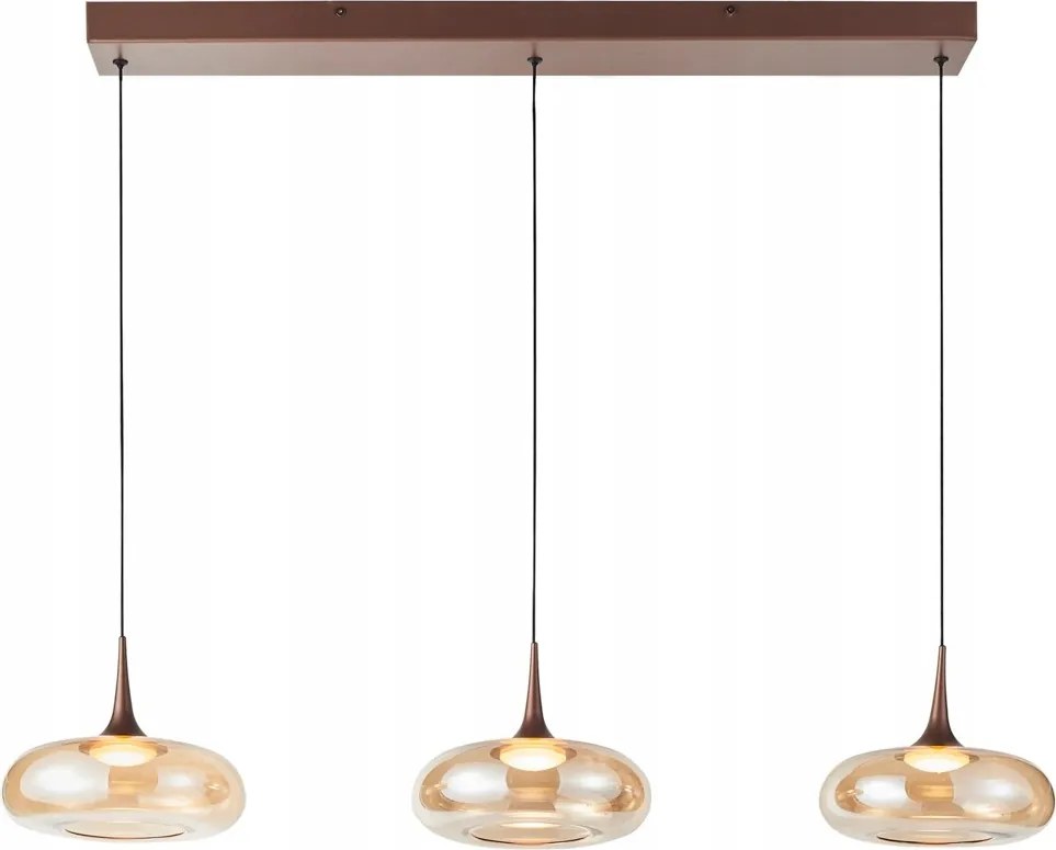 Mennyezeti függőlámpa réz Led csillár fényerőszabályzóval Tenele