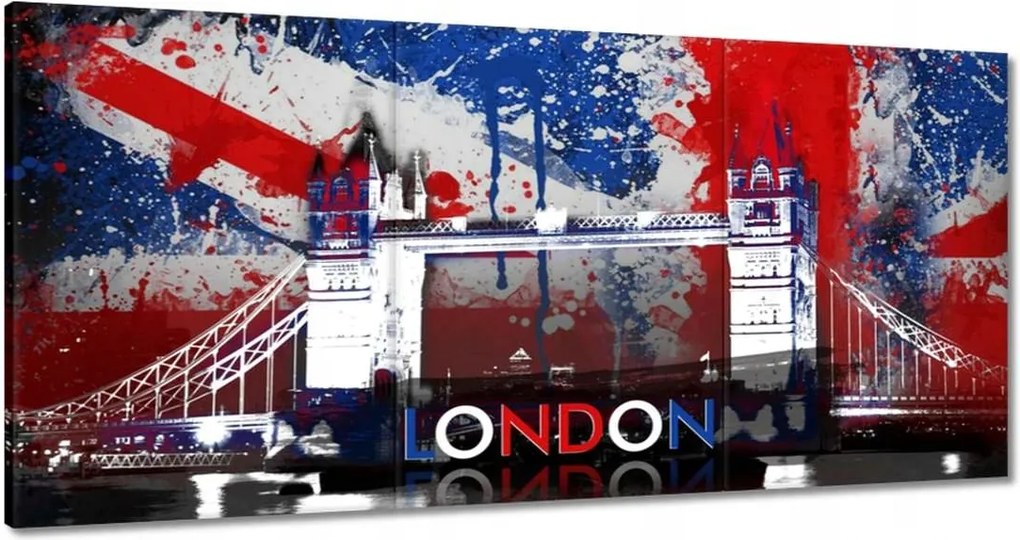 Festmények 180x90 Tower Bridge zászlóval