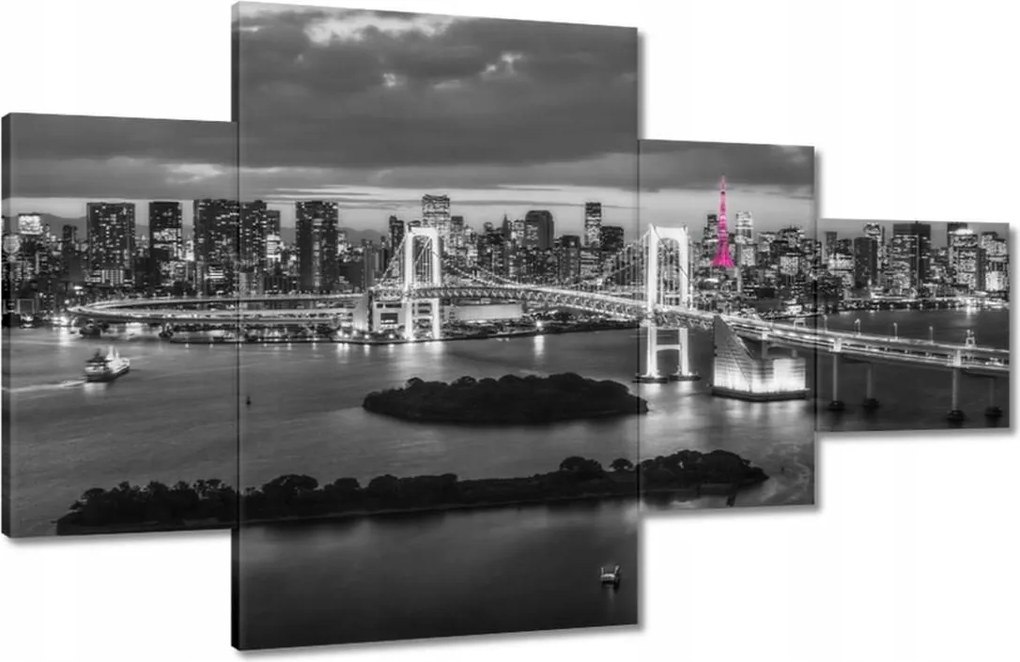 Festmények 130x80 Rózsaszín Eiffel-torony híd