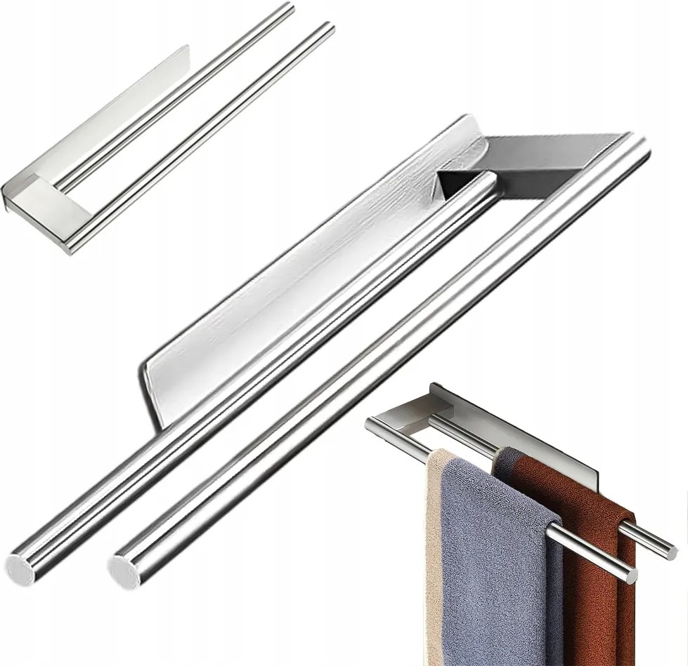 Törölközőtartó Fali Fürdőszobai Tartó Dupla Törölközőszárító