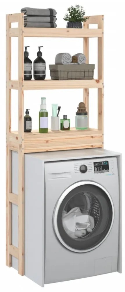 tömör fenyőfa fürdőszoba állvány 63x26x171 cm