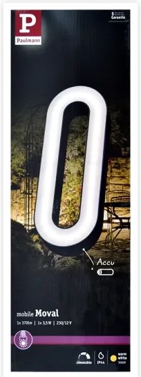 Paulmann 93933 - LED/6W IP44 Dimmelhető kültéri hordozható lámpa MOVAL 230V