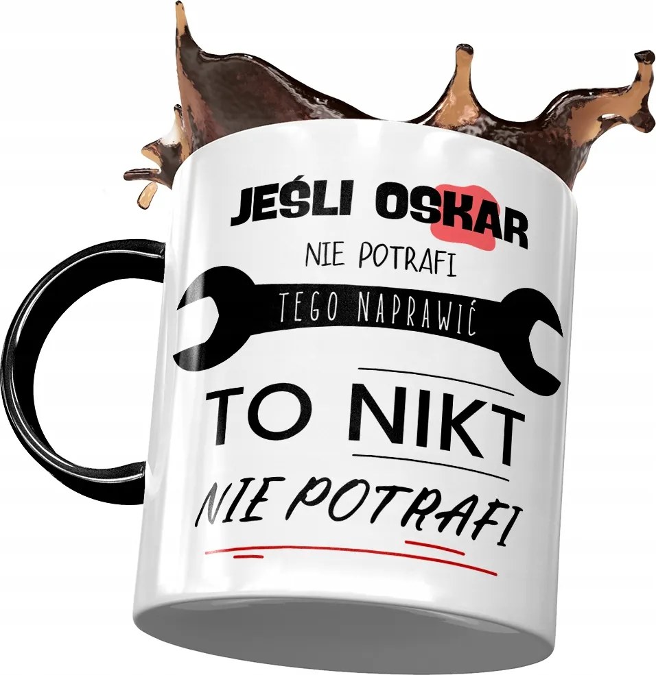 Fekete Bögre Oscar Férj Kolléga Ajándék Nyomtatott Fotóval