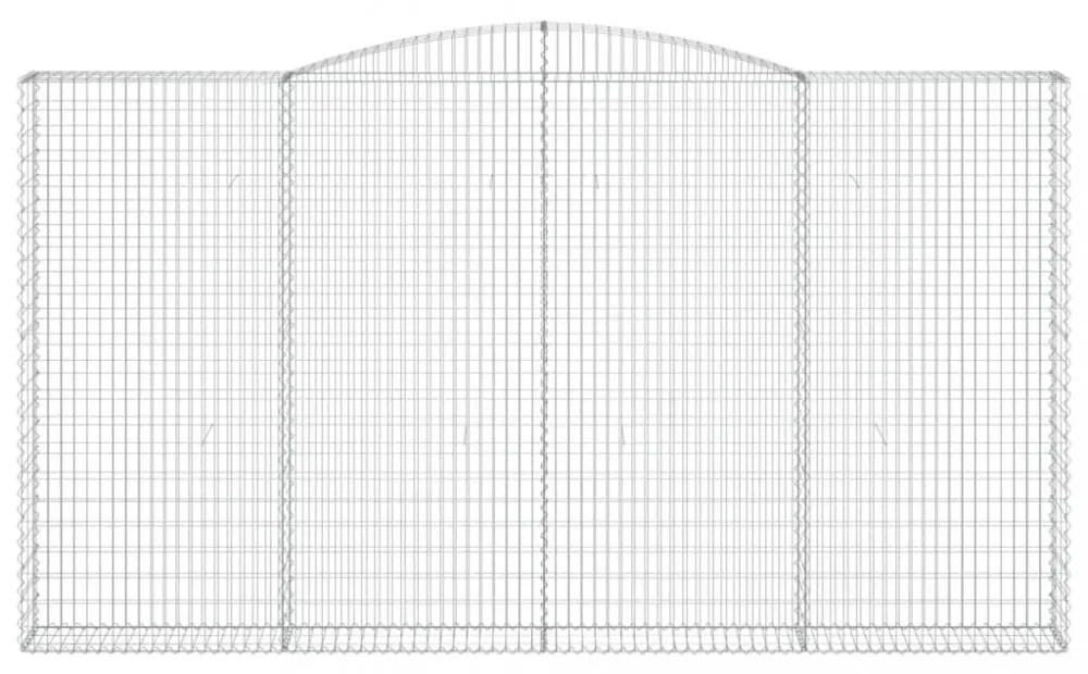 vidaXL 4 db íves horganyzott vas gabion kosár 400x30x220/240 cm