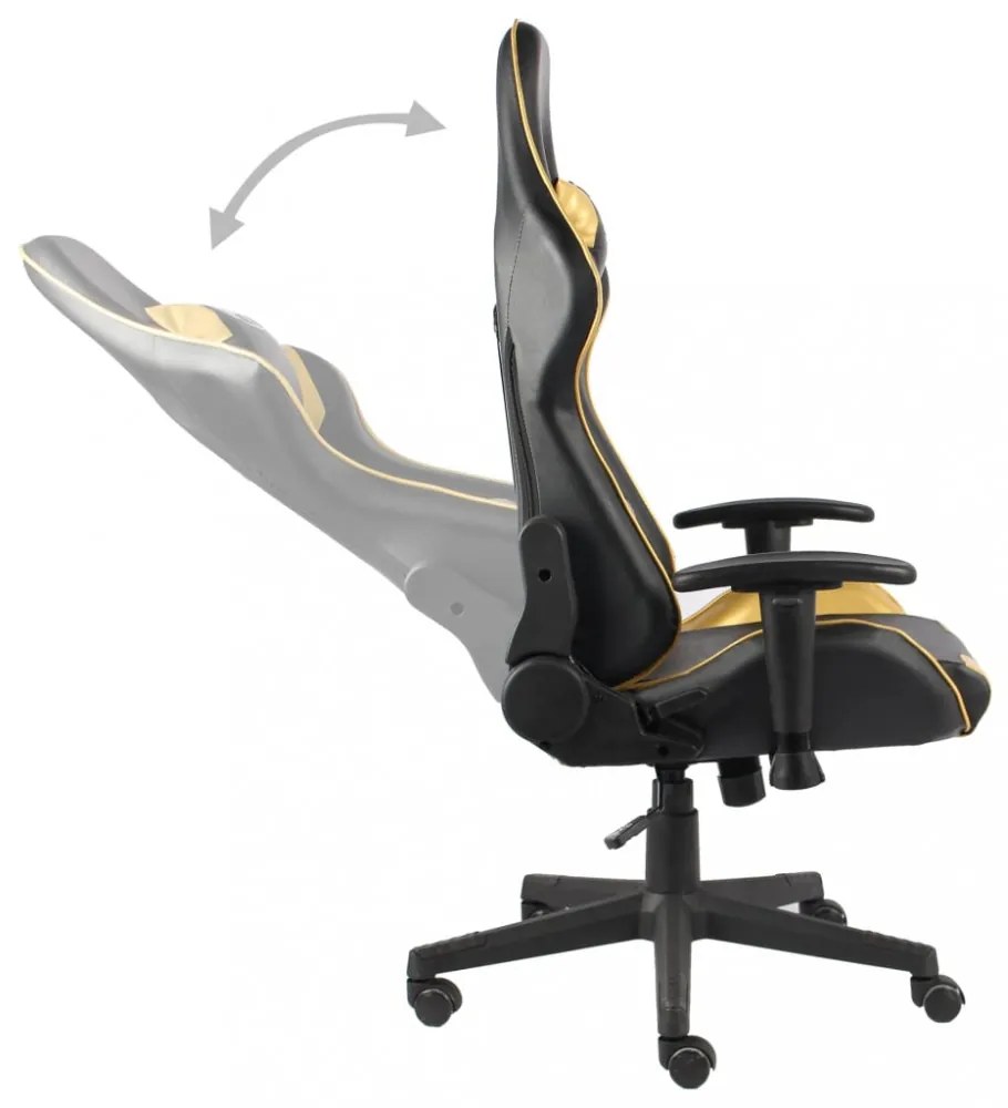 aranyszínű PVC forgó gamer szék
