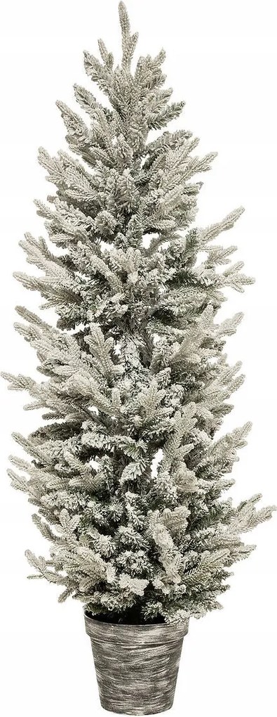 Műkarácsonyfa Cserépben Zöld Hóval Borított Karácsonyi 55X150 CM