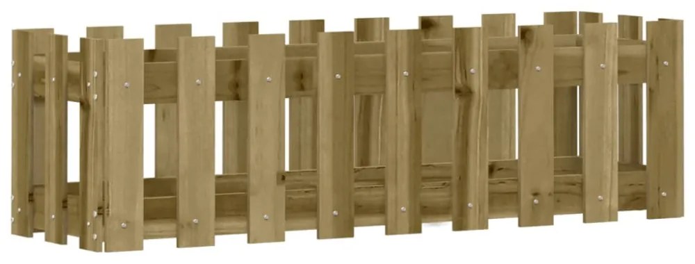 impregnált fenyőfa kerti magaságyás kerítéssel 100 x 30 x 30 cm