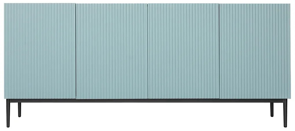 Nicole 200 cm komód - zsálya MDF / fekete lábak
