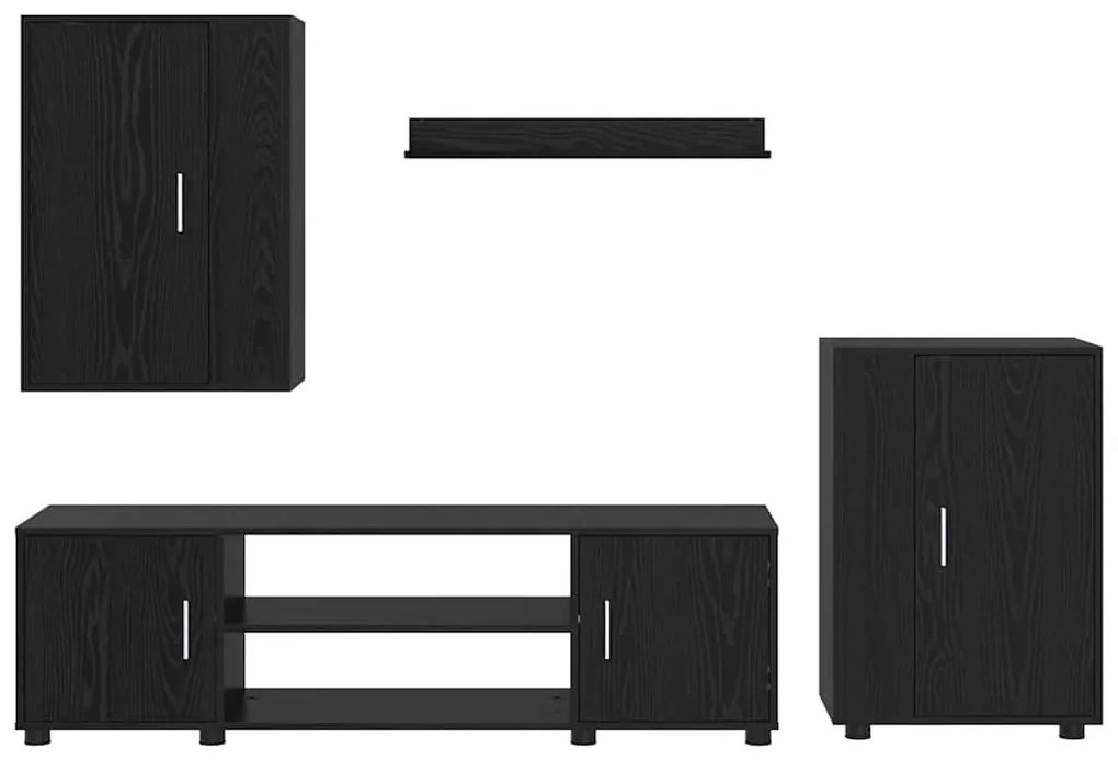 4 részes TV szekrény szett 4 pcs Musta tammi Faanyag