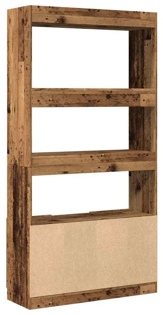 antik fa színű szerelt fa magasszekrény 92 x 33 x 180 cm