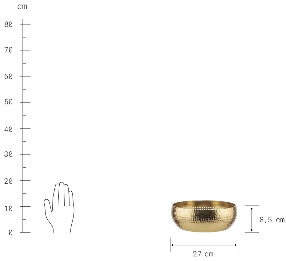 BALI dekor tál, arany Ø 27 cm