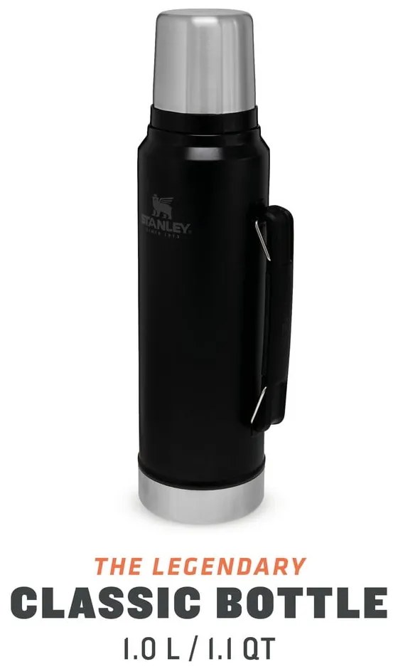 Fekete termosz bögrével 1 l – Stanley