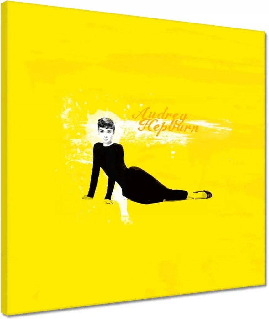 Vászonkép 40x40 Audrey Hepburn Citromsárga
