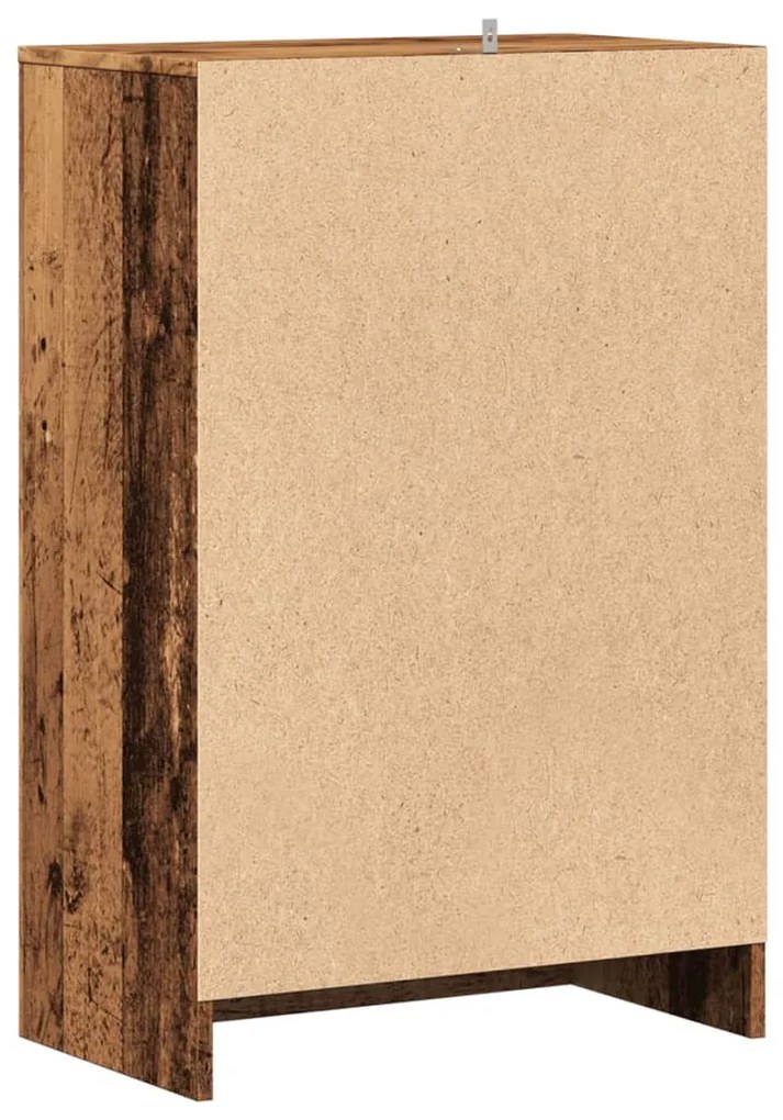 antik fa színű szerelt fa cipősszekrény 60 x 35 x 92 cm
